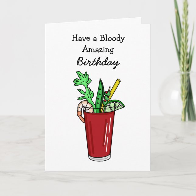 Tarjeta Bloody Amazing Birthday Funny Pun (Anverso)