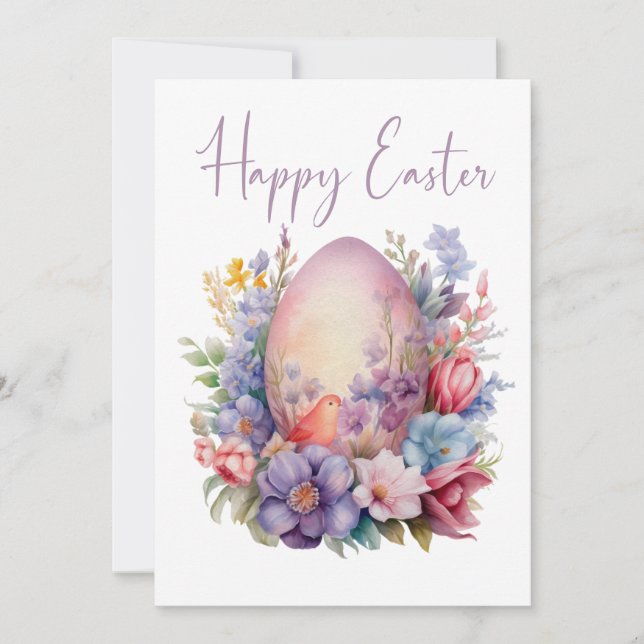 Tarjeta Bloom & Chirp – Elegancia de Pascua (Anverso)