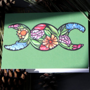 Tarjeta Bloom de símbolo de la luna triple