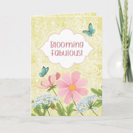 Tarjeta Blooming Fabulous! Yellow Floral Garden 
