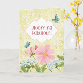Tarjeta Blooming Fabulous! Yellow Floral Garden 