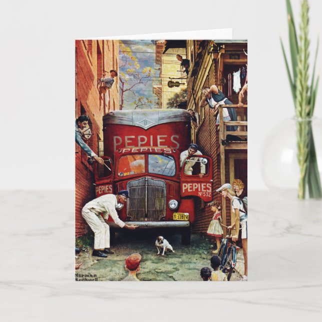 Tarjeta Bloque de camino de Norman Rockwell (Anverso)