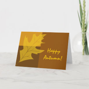 Tarjeta Bloque de color otoño feliz otoño