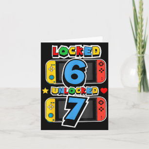 Tarjeta Bloqueado 6 desbloqueado 7 videojuego de cumpleaño