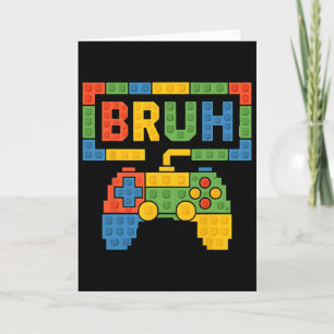 Tarjeta Bloques de Construcción Bruh Chicos Cumpleaños Lad
