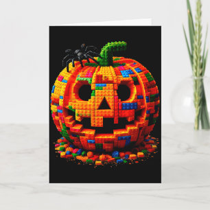 Tarjeta Bloques de Construcción de Calabaza para Niños Mae
