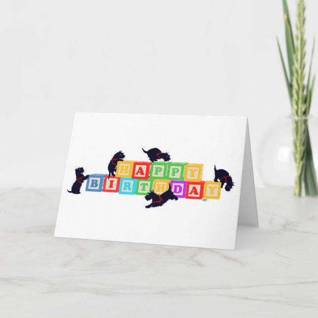 Tarjeta Bloques de cumpleaños de Escocia (Anverso)