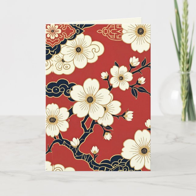 Tarjeta Blossom Nouveau | Elegant Floral Art Card (Anverso)