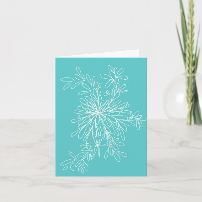 Tarjeta Blossom Pop Aqua-Notecard (Anverso)