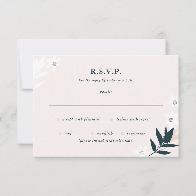 Tarjeta Blossom Sprigs RSVP (Anverso)