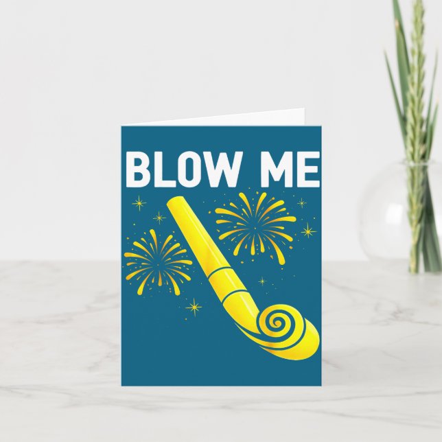 Tarjeta Blow Me Fireworks Countdown Happy New Year 2026 Co (Anverso)