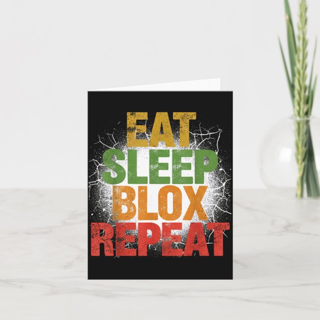 Tarjeta Blox Gaming _ Eat Sleep Blox Repeat _ Kids Gaming  (Anverso)
