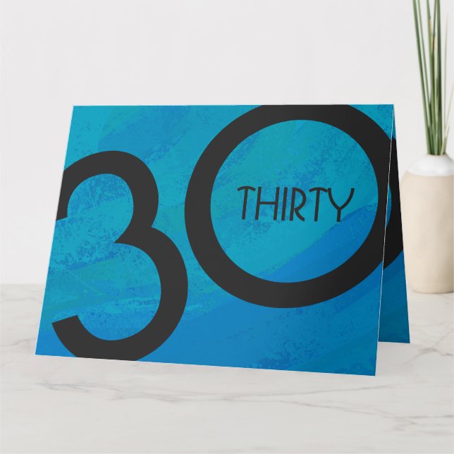 Tarjeta Blue 30 Decade Birthday (Anverso)