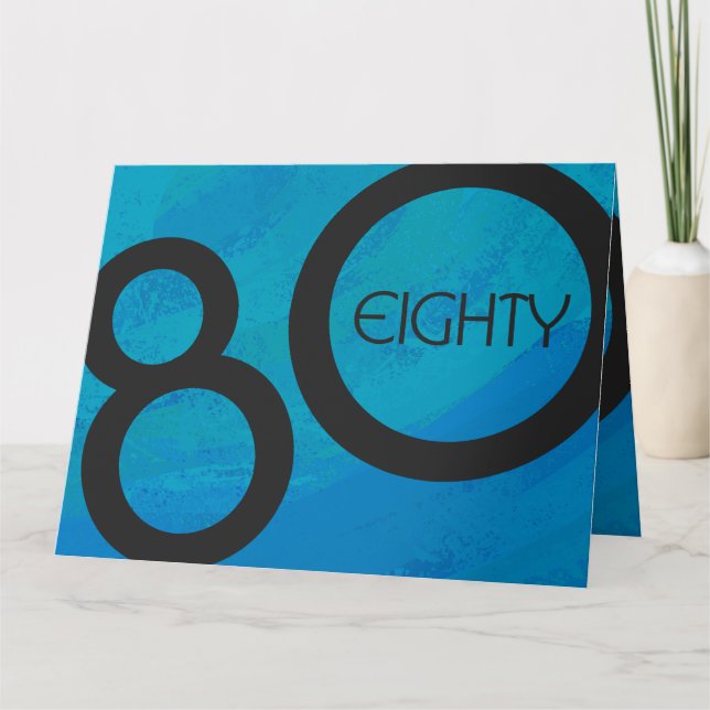 Tarjeta Blue 80 Decade Birthday (Anverso)