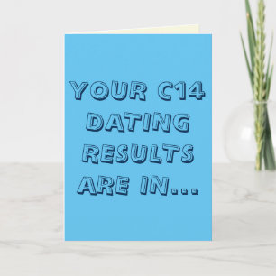 Tarjeta Blue and Cream Funny c14 Dating Pun Happy Birthday