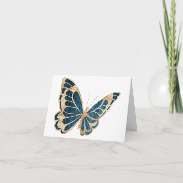 Tarjeta Blue and Gold Special Butterfly BLANK (Anverso)