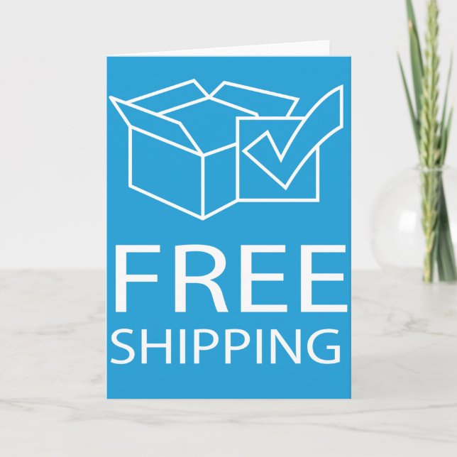 Tarjeta Blue and White Free Shipping Icon (Anverso)