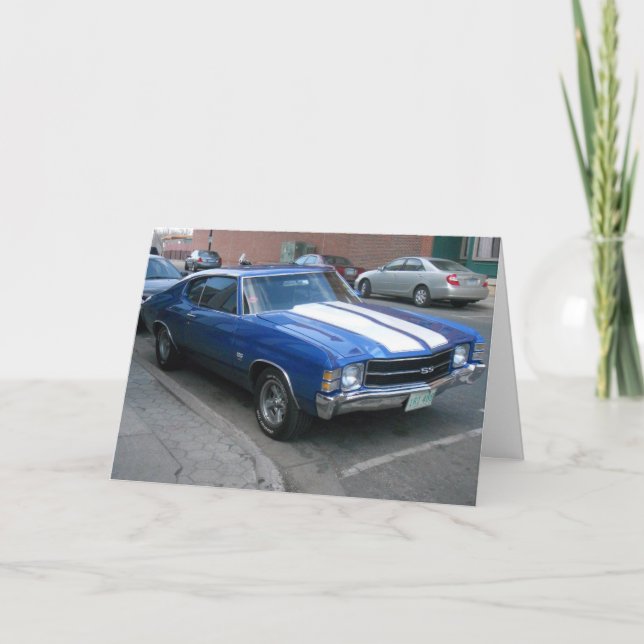 Tarjeta "Blue Antique Stillwater Car", mejor carta (Anverso)