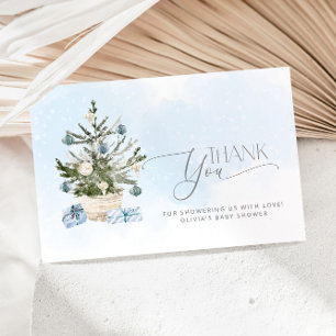 Tarjeta Blue Baby su frío fuera de la ducha bebé gracias