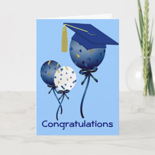 Tarjeta Blue Balloons Custom Graduation Card