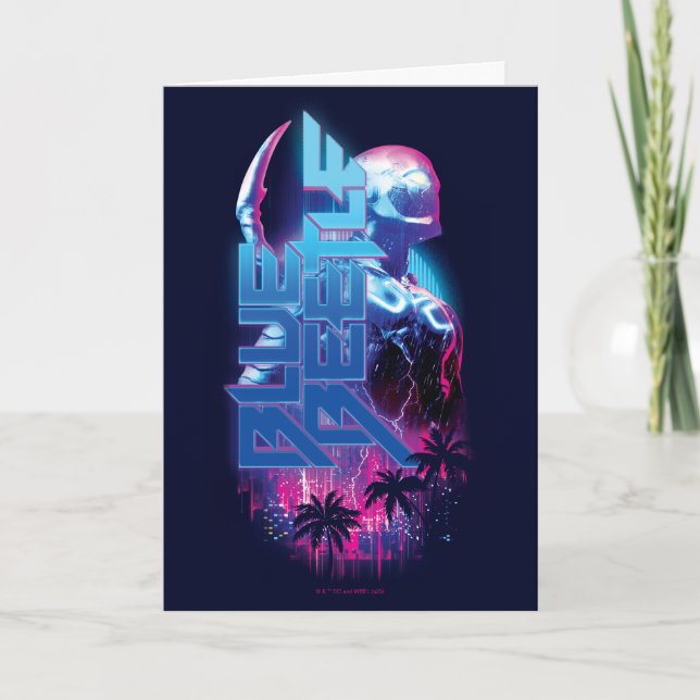 Tarjeta Blue Beetle Retrowave City Lights (Anverso)