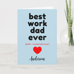 Tarjeta Blue Best Work Dad Valentines