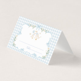 Tarjeta Blue Bow Silly Goose Boy Baby Shower Place Cards