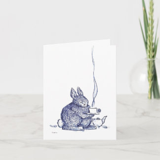 Tarjeta Blue Bunny Get Well card