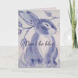 Tarjeta Blue Bunny Rabbit Get Well Card
