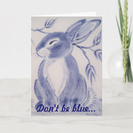 Tarjeta Blue Bunny Rabbit Get Well Card