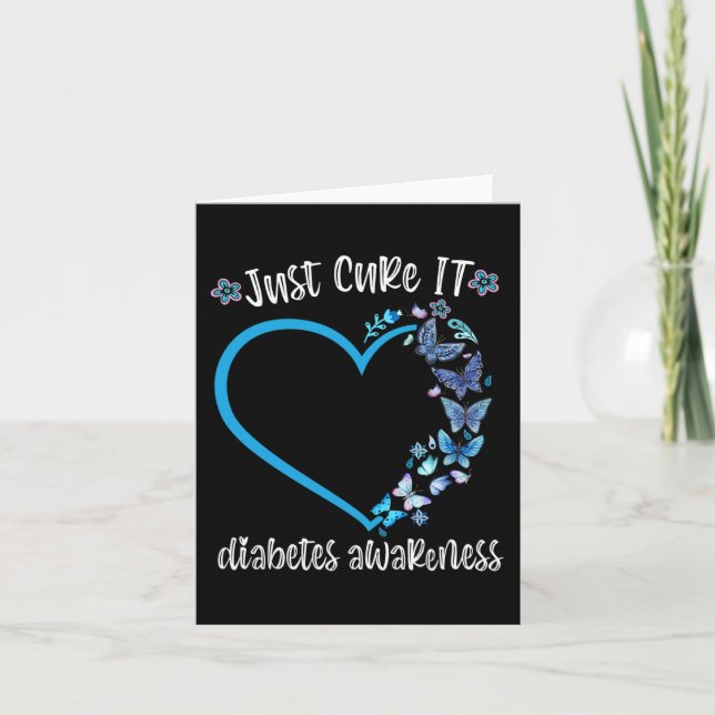 Tarjeta Blue Butterfly Cure It November Diabetes awar (Anverso)