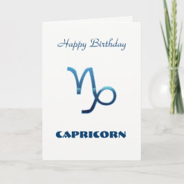 Tarjeta Blue Capricorn Zodiac Rótulos Feliz cumpleaños