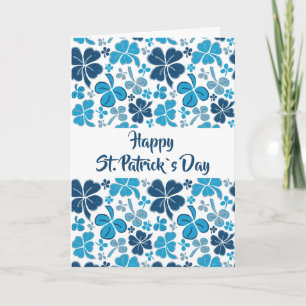 Tarjeta Blue Clover Shamrock Pattern St.