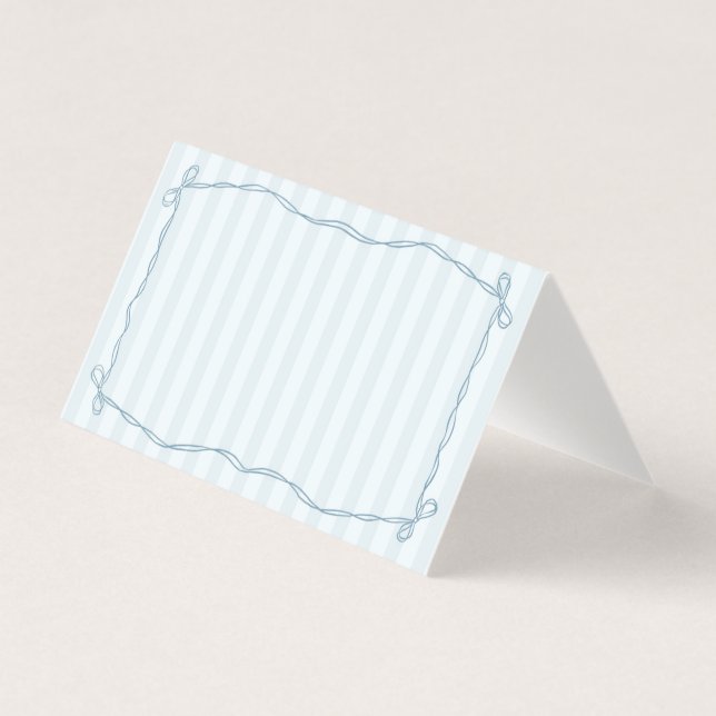 Tarjeta Blue Coquette Bow Pastel Place Card Decoración de  (Anverso)