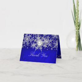 Tarjeta Blue Crystal Pearl Snowflake Silver
