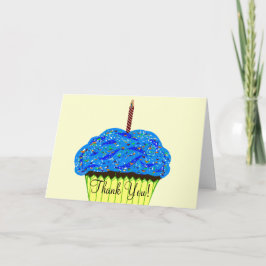 Tarjeta Blue Cupcake Cumpleaños Gracias Cartas