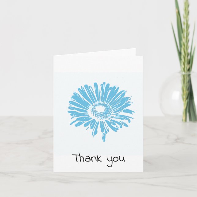 Tarjeta Blue Daisy Stamp Gracias (Anverso)