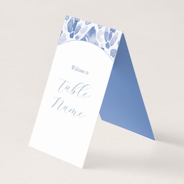Tarjeta Blue Dreamy Table Markers (Anverso)