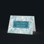 Tarjeta Blue Ferns Sister en cumpleaños de ley<br><div class="desc">Tarjeta de cumpleaños para la cuñada con patrón de helecho azul y verso considerado.</div>