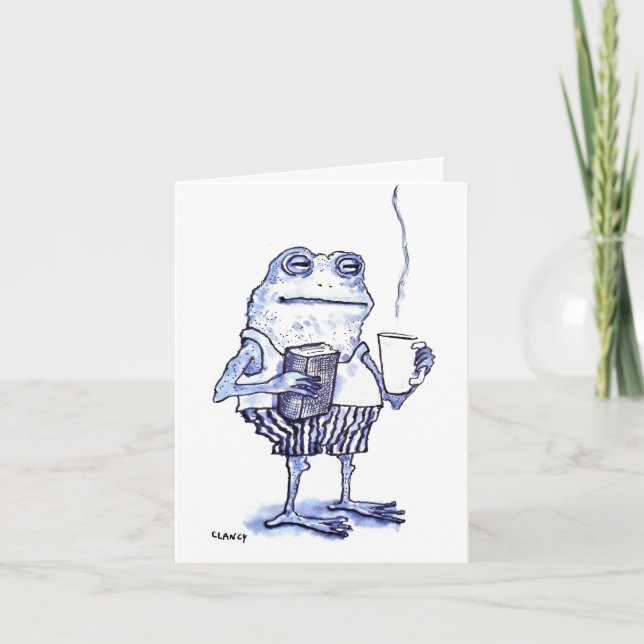 Tarjeta Blue Frog Get Well Card (Anverso)