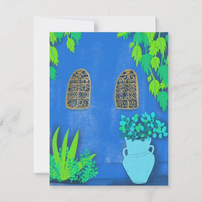 Tarjeta Blue Garden Wall Exotic Secret Jardin Majorelle (Anverso)
