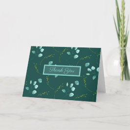 Tarjeta Blue Garden Watercolor Stems Boda Gracias