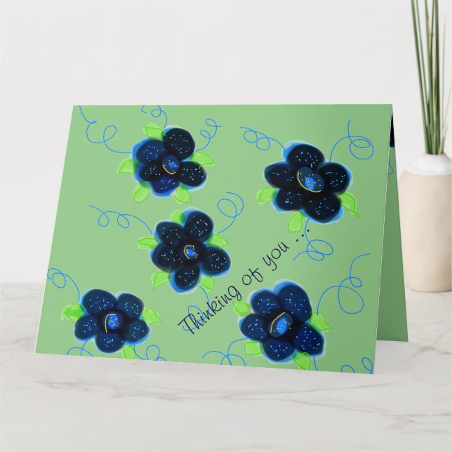 Tarjeta Blue Green Thinking Of You Card (Anverso)