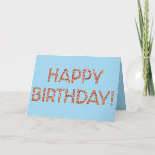 Tarjeta Blue Happy Birday Rainbow Sprinkles