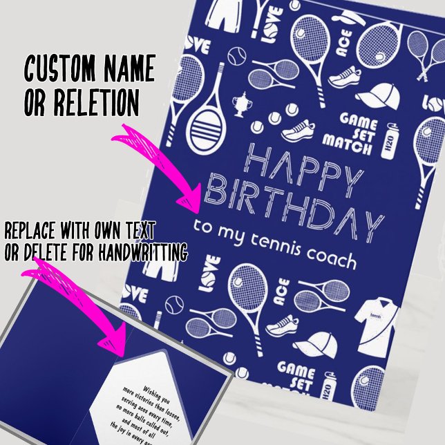 Tarjeta Blue Happy Birday 🎾 Tennis 💙 🤍 (Subido por el creador)