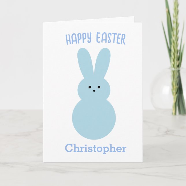Tarjeta Blue Happy Easter Bunny Card (Anverso)