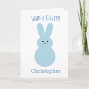 Tarjeta Blue Happy Easter Bunny Card