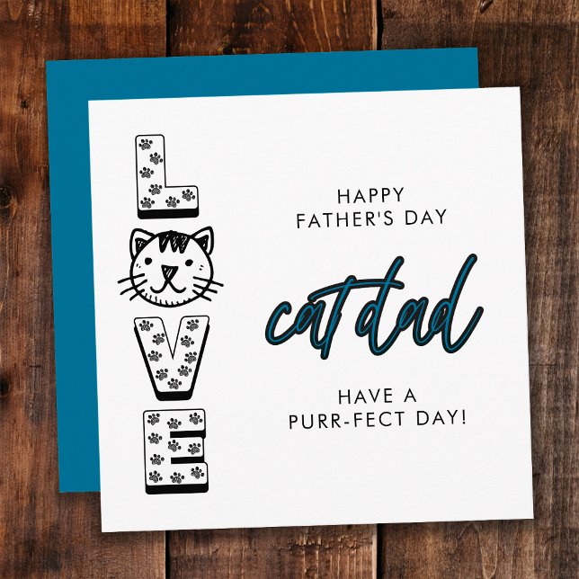 Tarjeta Blue Happy Padre's Day from the Cat Purrfect (Subido por el creador)