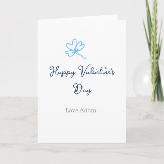 Tarjeta Blue happy Valentine's day love name flower rustic
