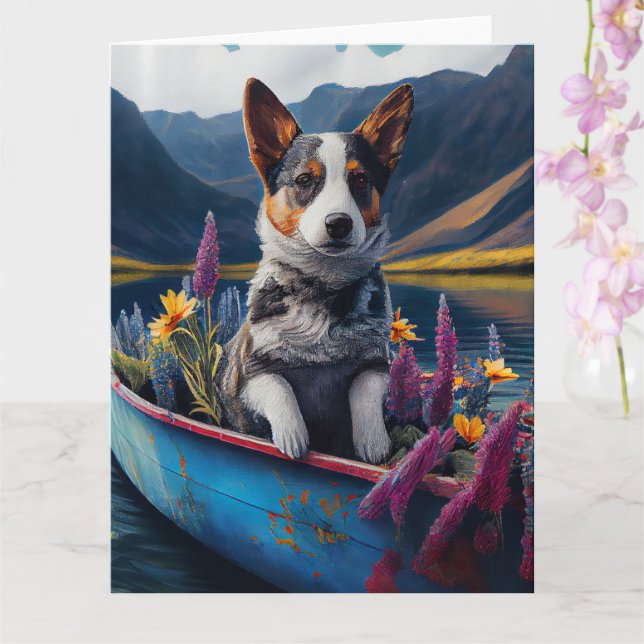 Tarjeta Blue Heeler on a Paddle: Una aventura panorámica (Orquídea)